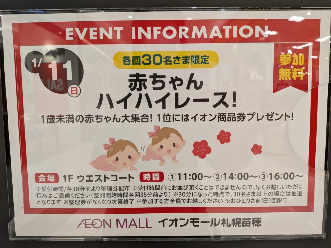 赤ちゃんハイハイレース